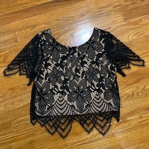 Express Lace Top - Black - M